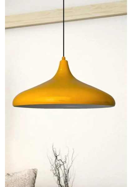 Modern Metal Sarkıt, Salon, Hol, Mutfak Avizesi, Sarı Renk Metal Avize, 36 cm Çapında Metal Avize indirimleri