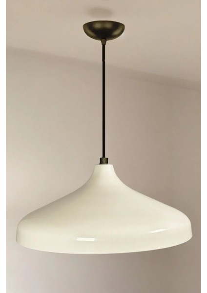 Modern Metal Sarkıt, Salon, Hol, Mutfak Avizesi, Beyaz Renk Metal Avize, 36 cm Çapında Metal Avize fiyatları
