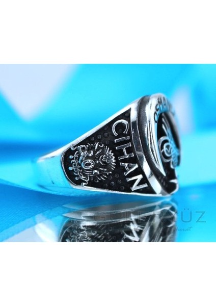 Osmanlı Tuğralı Ayyıldız Osmanlı Cihan Devleti Yazılı Gümüş Yüzük fiyatları