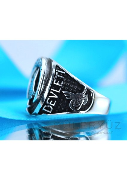 Osmanlı Tuğralı Ayyıldız Osmanlı Cihan Devleti Yazılı Gümüş Yüzük modelleri