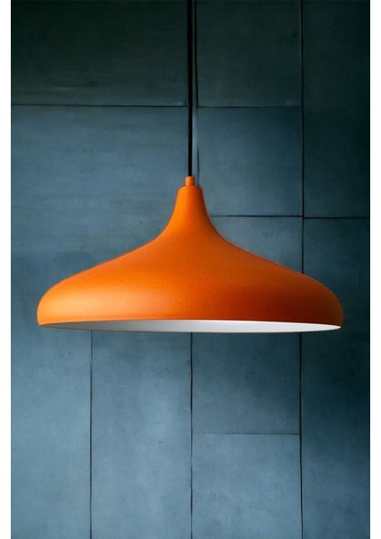 Modern Metal Sarkıt, Salon, Hol, Mutfak Avizesi, Turuncu Renk Metal Avize, 36 cm Çapında Metal Avize fırsatları