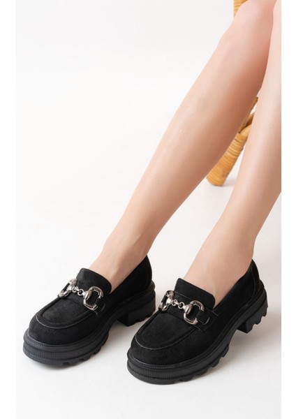 745-773 Siyah Günlük Yüksek Tabanlı Loafer Ayakkabı fiyatları