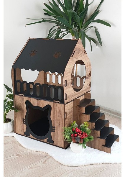 Kedi Evi Teraslı 2 Katlı Merdivenli fırsatları