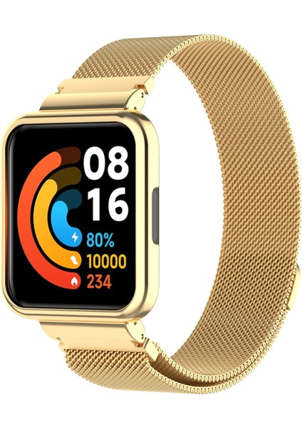 Xiaomi Redmi Watch 2 Için Saat Çerçeveli Metal Kayış (Yurt Dışından)