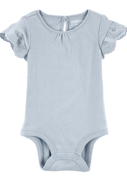 Kız Bebek Kısa Kollu Body Mavi