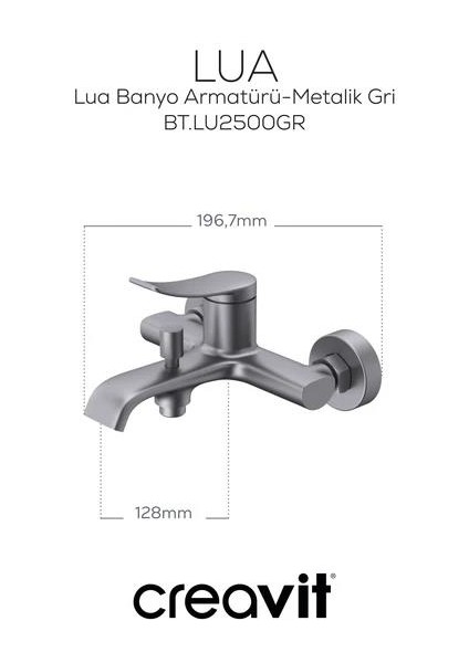 Creavit Lua Banyo Armatürü - Metalik Gri fiyatları
