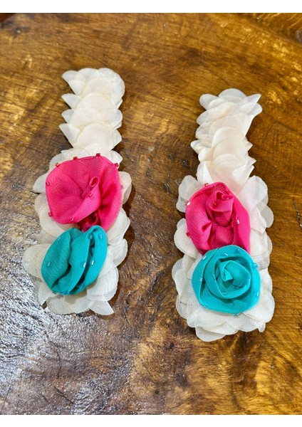 2 Li Çiçekli Tül Arma Dikiş Aplike 17X6 cm modelleri