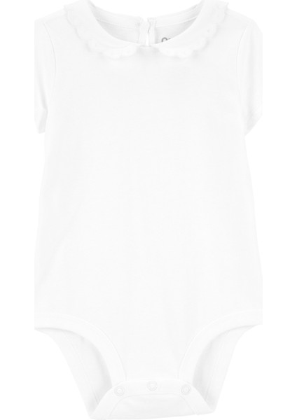 Kız Bebek Kısa Kollu Body Beyaz