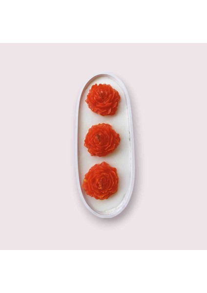 Kayık Şeklinde 3'lü Şakayık Mum modelleri