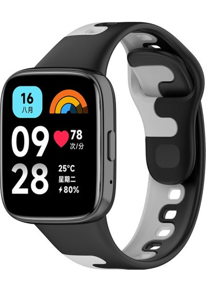 Redmi Watch 3 Lite Için Iki Renkli Silikon Kayış Dikişi (Yurt Dışından)