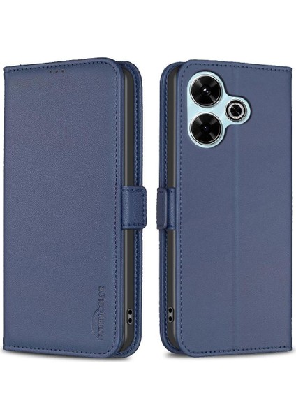 Xiaomi Poco M6 4g Manyetik Kickstand Darbeye Tpu Iç Pu Için Flip Case (Yurt Dışından)