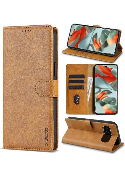 Google Piksel 9 Pro Xl Manyetik Kapatma Anti Kayma Kart Yuvaları Için Flip Case (Yurt Dışından)