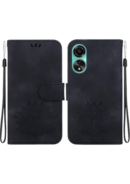 Oppo A78 4g Kickstand Kabartma Lotus Çiçek Kickstand Cüzdan Için Flip Case (Yurt Dışından)