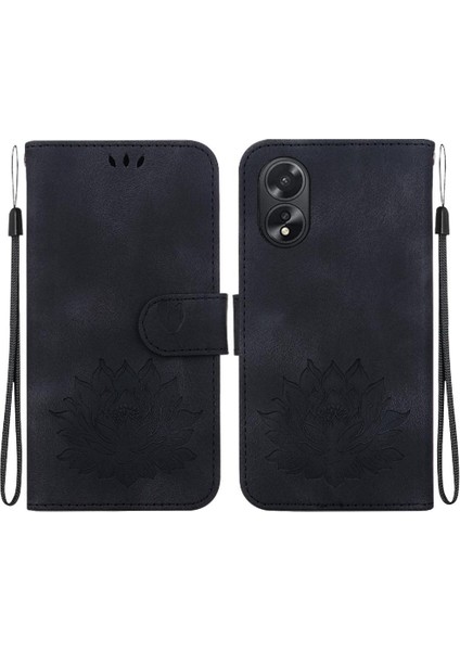 Oppo A38 4g Için Flip CASE/A18 4g Kickstand Kabartma Lotus Çiçek Kickstand (Yurt Dışından)