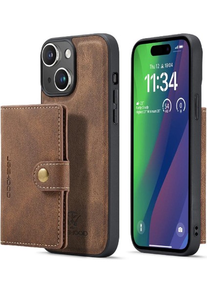 IPhone 15 Için Kılıf Ayrılabilir Manyetik Tasarım Cardholder Magsafe Standı (Yurt Dışından) indirimleri
