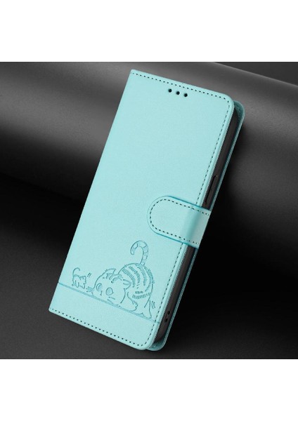 Xiaomi Redmi Için Not 11R Kedi Rfıd Cüzdan Kapak Çevirin Kart Yuvası Tutucu (Yurt Dışından)