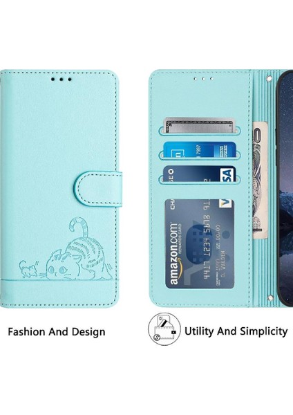 Xiaomi Redmi Için Not 11R Kedi Rfıd Cüzdan Kapak Çevirin Kart Yuvası Tutucu (Yurt Dışından)