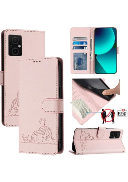 Xiaomi Redmi Için Kılıf 11 Başbakan 5g Kedi Rfıd Kart Yuvası Tutucu Kickstand Flip (Yurt Dışından)