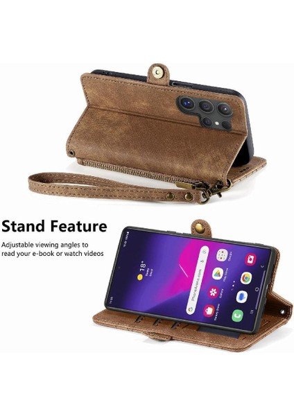 Samsung Galaxy S24 Için Flip Case Ultra Deri Kılıf Darbeye Basit (Yurt Dışından) modelleri