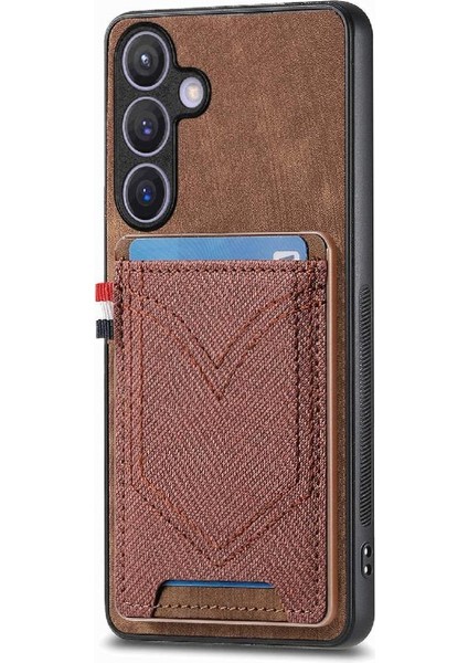 Samsung Galaxy S24 Artı Kot Cep Tasarım Crad Yuvası Manyetik (Yurt Dışından)