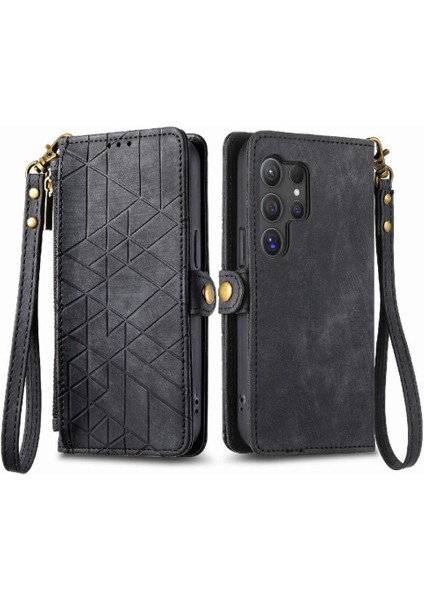 Samsung Galaxy S24 Için Flip Case Ultra Deri Kılıf Darbeye Basit (Yurt Dışından)