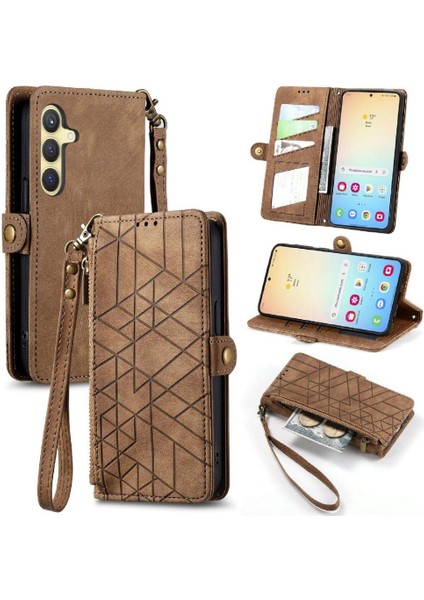Samsung Galaxy S24 Artı Darbeye Deri Kılıf Için Flip Case Cüzdan Flip (Yurt Dışından)