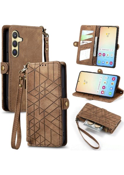 Samsung Galaxy S24 Için Flip Case Darbeye Deri Kılıf Cüzdan Çevirin (Yurt Dışından)