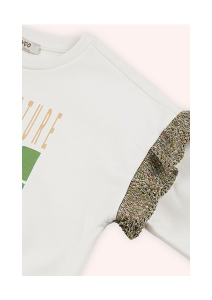 Kız Çocuk Baskılı Beyaz Sweatshirt indirimleri