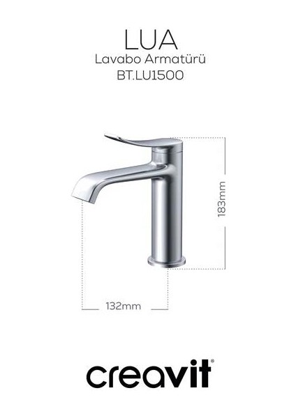 Creavit Lua Lavabo Armatürü - Metalik Gri fiyatları