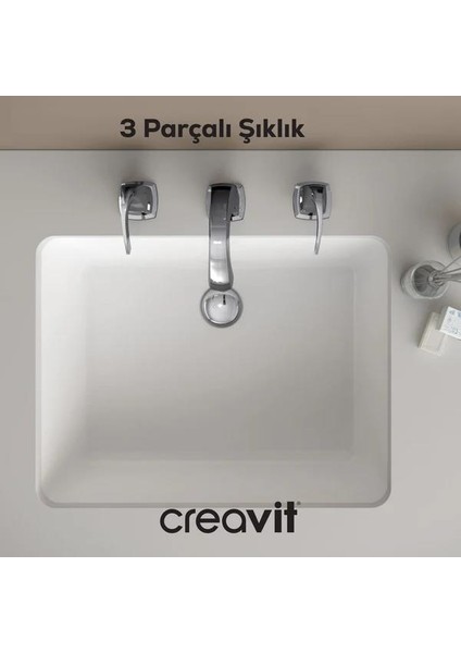 Giza Lavabo Armatürü 3 Delikli (Sifonlu)
