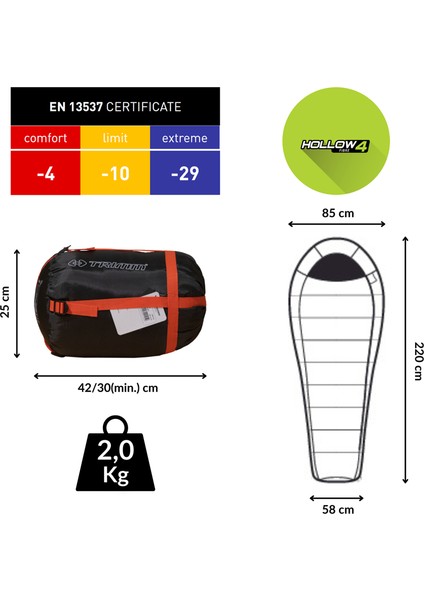 Arktis -29'c Uyku Tulumu - 195R, Kırmızı fiyatları