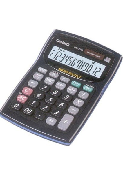 WM-220MS-BU 12 Hane Mavi Suya-Toza Dayanıklı Masa Üstü Hesap Makinesi