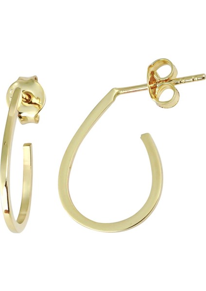 14 Ayar Altın Halka Damla Küpe 95426