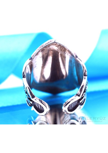 Yeşil Mineli Osmanlı Tuğralı Ayarlanabilir Zihgir(Okçu) Yüzük modelleri