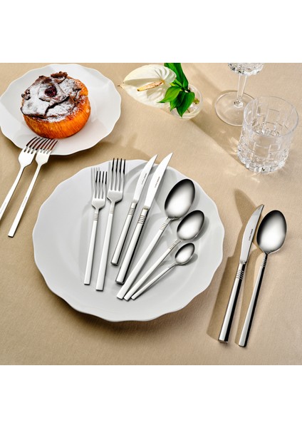 Nil V2 84 Parça 12 Kişilik Elegance Çatal Kaşık Bıçak Takımı Kutulu