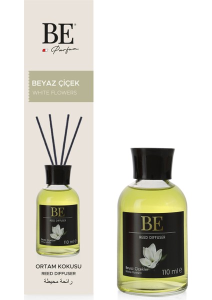Beyaz Çiçekler Bambu Çubuklu Oda Kokusu 110 ml