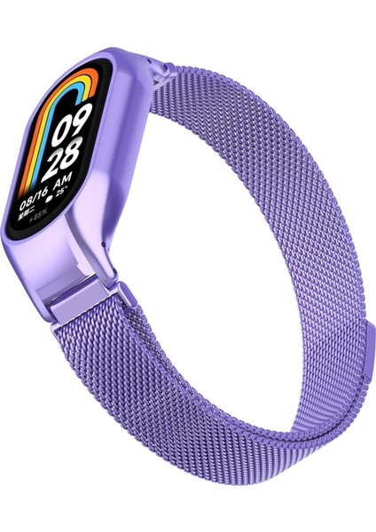 Xiaomi Mi Band 8 Için Zihinsel Kılıf + Paslanmaz Çelik Kayış (Yurt Dışından)