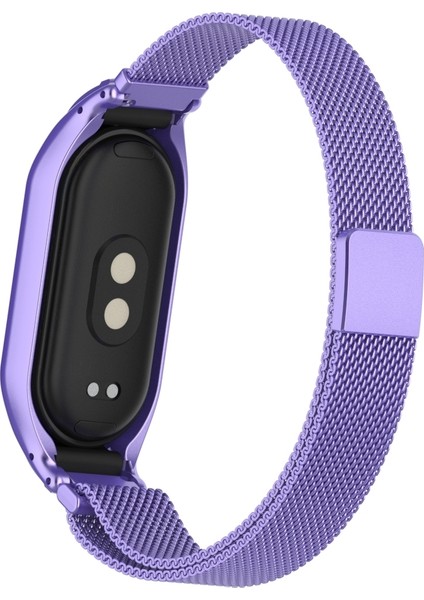 Xiaomi Mi Band 8 Için Zihinsel Kılıf + Paslanmaz Çelik Kayış (Yurt Dışından)