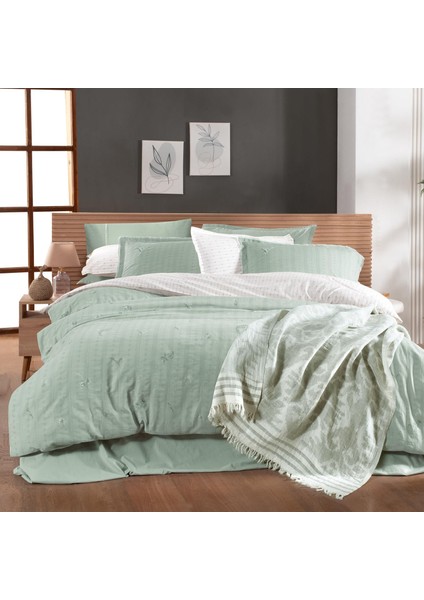 Gracia Yeşil King Size (Battal Boy) %100 Pamuk Mood Comfort Nevresim Takımı