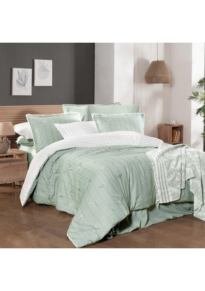 Gracia Yeşil King Size (Battal Boy) %100 Pamuk Mood Comfort Nevresim Takımı modelleri