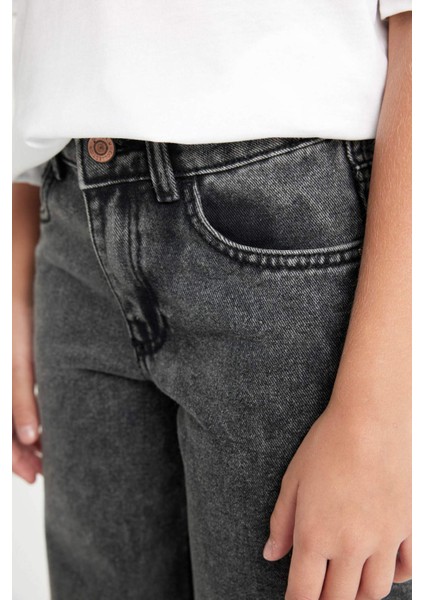 Kız Çocuk Wide Leg Geniş Bol Paça Cepli Jean Pantolon C8536A824AU