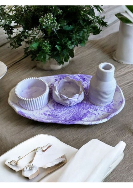 Minimalist Dekoratif Obje Lila 4 Lü Set Lila 29 cm