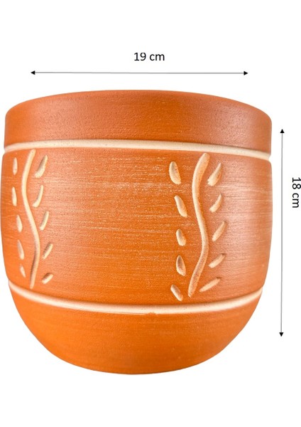 Ev Dekorasyon Nakış Desenli Toprak Saksı Saksılık Salon Çiçeklik - 19 CM fiyatları