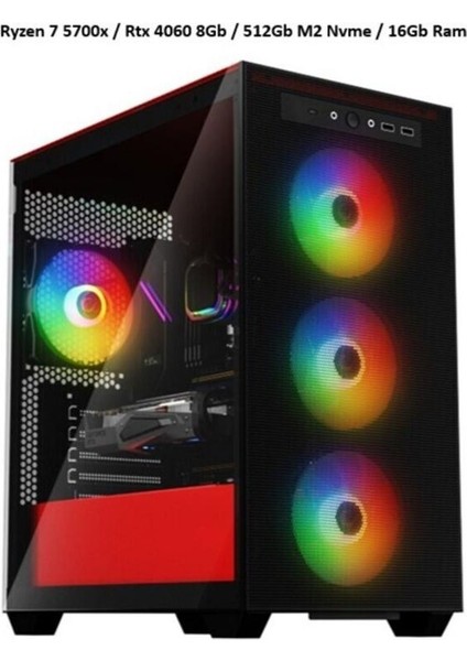 Textus Ryzen 7 5700X / Rtx 4060 8gb / 16GB Ram / 512GB M2 SSD Masaüstü Oyun Bilgisayarı