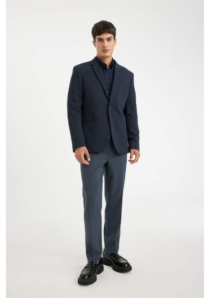 Slim Fit Dar Kesim Astarlı Düğmeli Blazer Ceket N0503AZ24AU