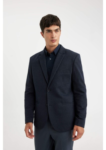 Slim Fit Dar Kesim Astarlı Düğmeli Blazer Ceket N0503AZ24AU