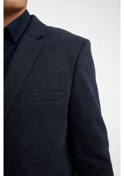 Slim Fit Dar Kesim Astarlı Düğmeli Blazer Ceket N0503AZ24AU