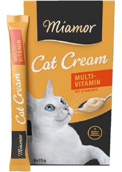 Cat Snack Multi Vitamin Cream Kedi Ödülü (6X15 Gr) x 3 Kutu
