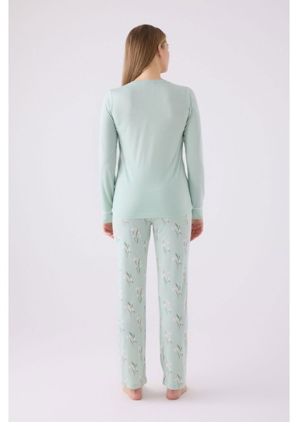 3063 Kadın Uzun Kol Pijama Takım
