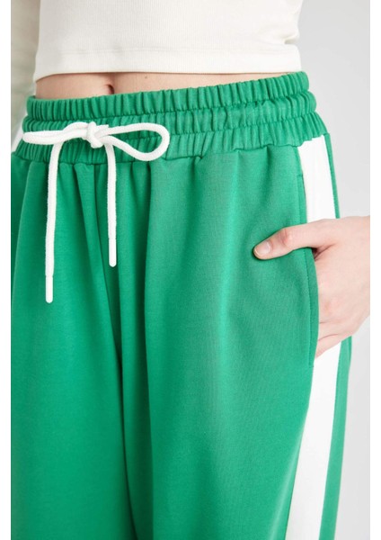 Coool Wide Leg Geniş Bol Paça Eşofman Altı Geniş Paça Beli Lastikli Bağcıklı Şeritli D4764AX24AU